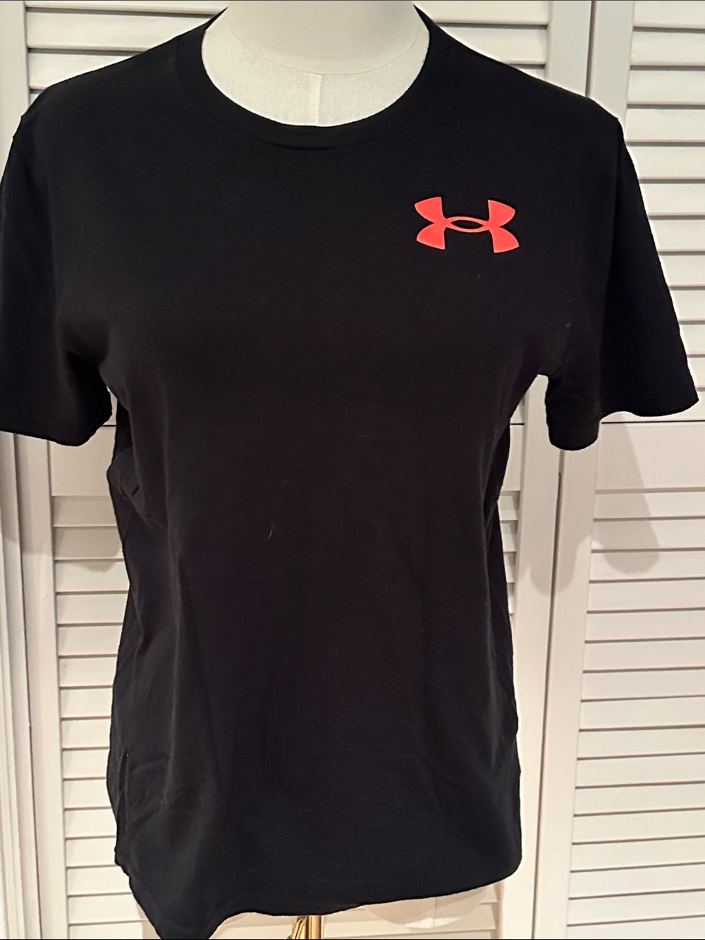 Under Armour Black Short Sleeve Tee with Red Logo